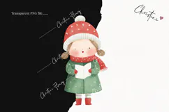 Cute Christmas Carolers Clipart | Christmas PNG Product Image 2