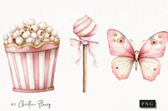 Watercolor Pink Carousel Clipart Product Image 1