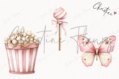 Watercolor Pink Carousel Clipart Product Image 3