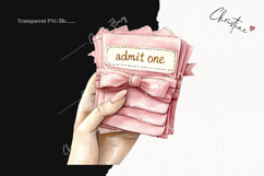 Watercolor Pink Carousel Clipart Product Image 2