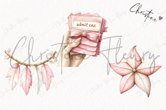 Watercolor Pink Carousel Clipart Product Image 3