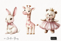 Watercolor Pink Carousel Clipart Product Image 1