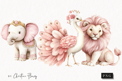 Watercolor Pink Carousel Clipart Product Image 1