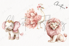 Watercolor Pink Carousel Clipart Product Image 3