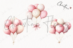 Watercolor Pink Carousel Clipart Product Image 3