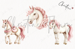 Watercolor Pink Carousel Clipart Product Image 3