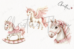 Watercolor Pink Carousel Clipart Product Image 3