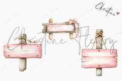 Watercolor Pink Carousel Clipart Product Image 3