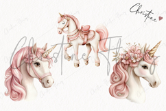 Watercolor Pink Carousel Clipart Product Image 3