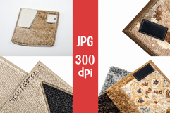4 Carpet swatch with stitched label in corner, isolated Product Image 1