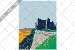 Carreg Cennen Castle Ruins Brecon Beacons National Park WPA Product Image 1