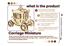 Carriage - Laser Cut File, Plywood Miniature Vector Plan Product Image 3