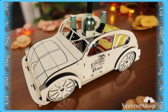 Beetle-shaped snack and beer holder ready for laser cutting Product Image 1