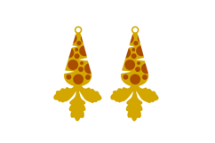 Dangling Carrot Earrings Laser Cut Template Product Image 2