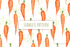 Hand-Drawn Watercolor Style Carrot Seamless Pattern Product Image 1