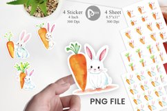 Bunny Carrot Sticker Product Image 1