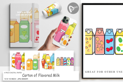 Digital Paper Flavored Milk Carton Product Image 1