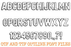 Cartoon 3D Doodle Outline Font Bubble Typography Lettering Product Image 2