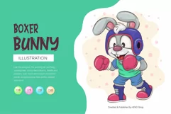 Cartoon Bunny Boxer. T-Shirt, PNG, SVG. Product Image 1