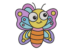 Cartoon Butterfly Embroidery Design Product Image 1