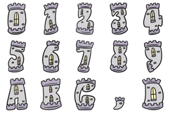 Cartoon Castle Font History Medieval Building Lettering ABC Product Image 2