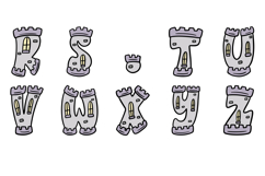 Cartoon Castle Font History Medieval Building Lettering ABC Product Image 4