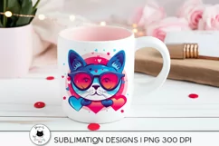 mug with a cartoon cat illustration
