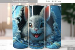 Gray Bunny is Looking through Ripped Jeans|Tumbler Design Product Image 1
