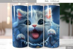 Little Cat is Looking through Ripped Jeans|Tumbler Design Product Image 1