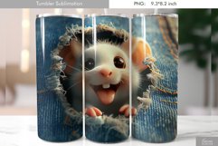 Little Mouse is Looking through Ripped Jeans|Tumbler Design Product Image 1