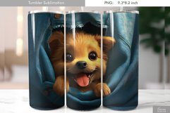 Little Puppy is Looking through Ripped Jeans|Tumbler Design Product Image 1