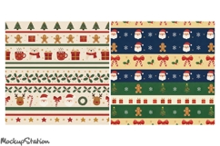 Christmas Vintage Scrapbook Background Printable Papers JPG Product Image 3