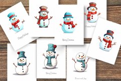 Cartoon Christmas Snowmans. PNG Bundle. Product Image 6