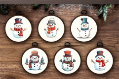 Cartoon Christmas Snowmans. PNG Bundle. Product Image 7