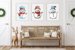 Cartoon Christmas Snowmans. PNG Bundle. Product Image 8