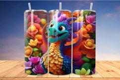 Cartoon Colorful Dragon 20 Oz Skinny Tumbler Product Image 1