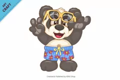 6 Cartoon Pandas 03. Animal Art. Product Image 7