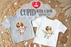 Cartoon Cupid with a bow and arrow. Clipart, PNG. Product Image 3