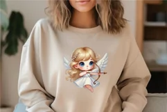 Cartoon Cupid with a bow and arrow. Clipart, PNG. Product Image 5