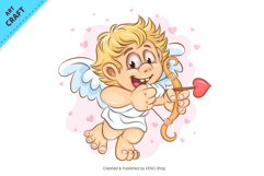 Cartoon Cupid with Bow. Clipart Product Image 2