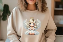 Cartoon cute angel. Clipart, PNG. Product Image 5