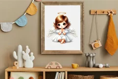 Cartoon cute angel. Clipart, PNG. Product Image 7