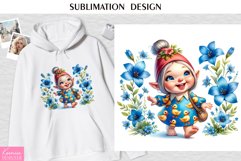 Funny Floral Smiling Gnome|Fashion Tshirt Design Product Image 1