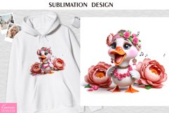 Funny Cartoon Animal|Flower Tshirt Design Product Image 1