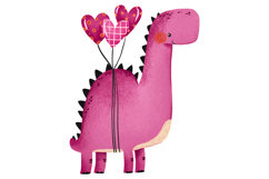 Cartoon Dinosaur. Dino Valentine Love Day Cute Dinosaurs, Product Image 3