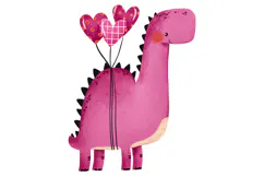 Cartoon Dinosaur. Dino Valentine Love Day Cute Dinosaurs, Product Image 3