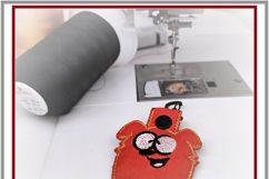 Cartoon dog embroidery design keychain design in the hoop Product Image 2