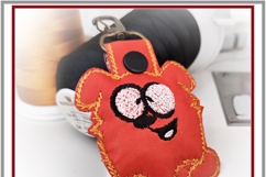 Cartoon dog embroidery design keychain design in the hoop Product Image 5