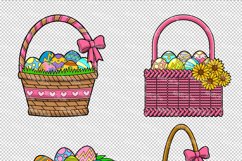 Cartoon Easter Basket With Colored Eggs Product Image 2