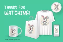 Cartoon Easter Bunny. T-Shirt, PNG, SVG. Product Image 3